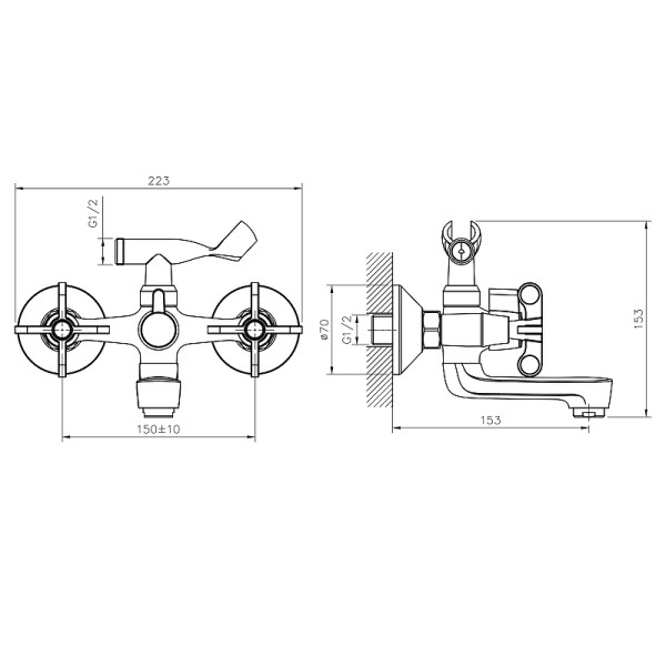 Смеситель для ванны Rossinka RS 42 хром (RS42-83)