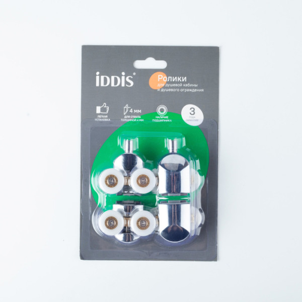 Ролики 2 верхних 2 нижних двойные D=23 мм хром стекло 4 мм Iddis (966D23C4DZ) Ролики 2 верхних 2 нижних двойные D=23 мм хром стекло 4 мм Iddis (966D23C4DZ)