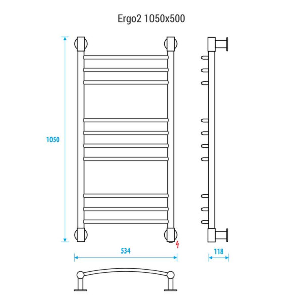 Полотенцесушитель электрический Energy Ergo2 1050х500 белый матовый