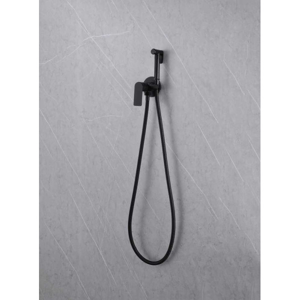 Смеситель с гигиеническим душем Abber Weiss Insel черный матовый (AF8025B)