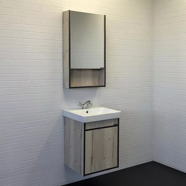 Шкаф зеркальный Comforty Вена 450x150x800 дуб дымчатый (00-00006652) Шкаф зеркальный Comforty Вена 450x150x800 дуб дымчатый (00-00006652)