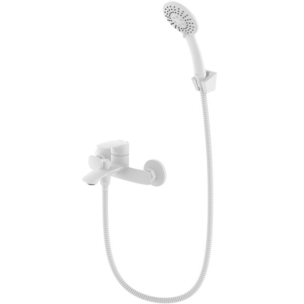 Смеситель для ванны и душа Milardo Rora с душевым комплектом, белый (RORWT00M02)