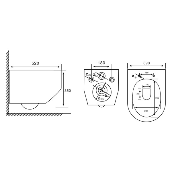 Унитаз подвесной Abber Bequem 390x520x350 белый (AC1218) Унитаз подвесной Abber Bequem 390x520x350 белый (AC1218)