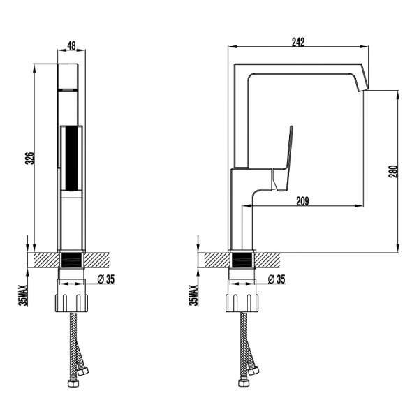 Смеситель для кухни Azario Exquisite хром (AZ-VSM568340C)