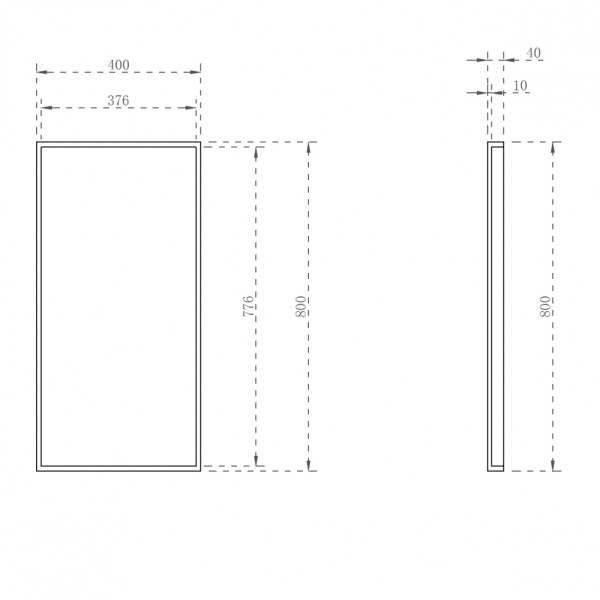 Зеркало Abber Stein 80x40 белое матовое (AS6640)