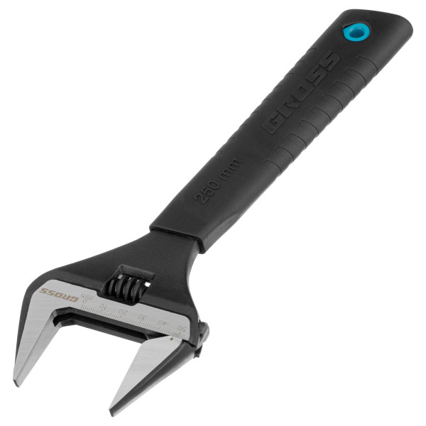 Ключ разводной 250 мм Gross (CrV, тонкие губки, защитные насадки) (15569)