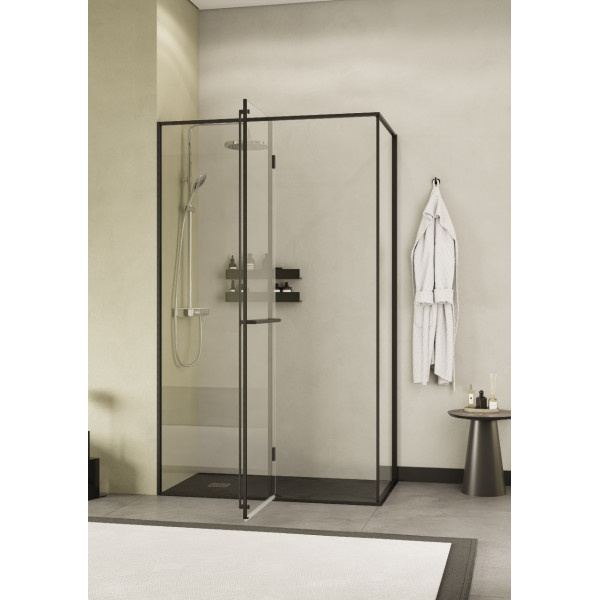 Душевая дверь Roca Apex 120x80x200  L стекло прозрачное, профиль оружейная сталь (Z.RU93.0.789.6)