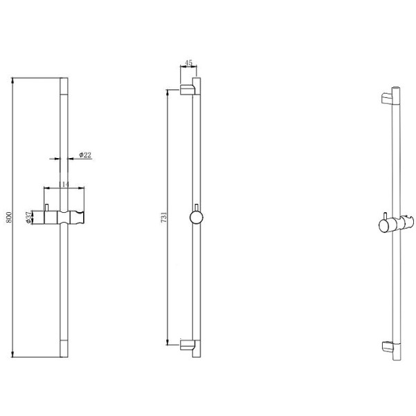 Душевая стойка Aquatek черный матовый (AQ2000MB)