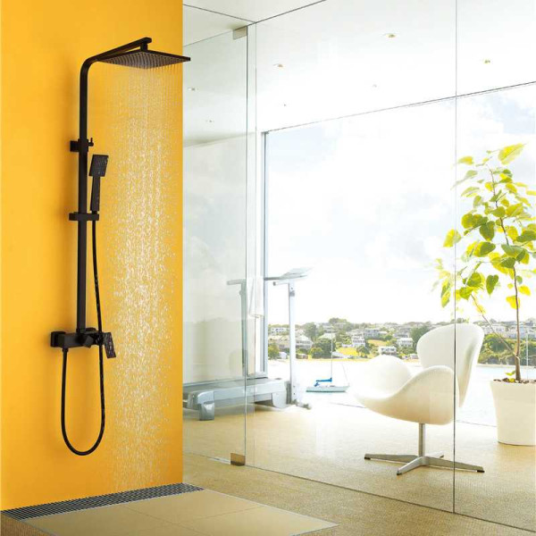 Душевая система Abber Daheim черный матовый (AF8220B)