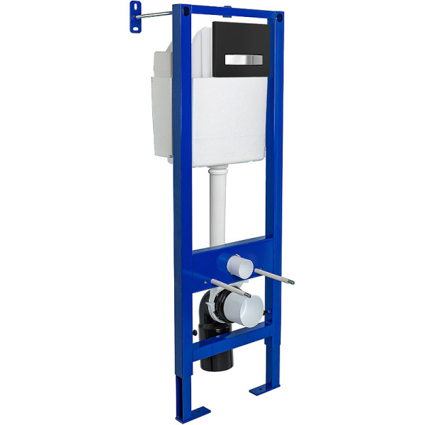 Инсталляция для подвесного унитаза Berges АТОМ Line 410 с клавишей смыва (040342) черная/хром глянец Инсталляция для подвесного унитаза Berges АТОМ Line 410 с клавишей смыва (040342) черная/хром глянец