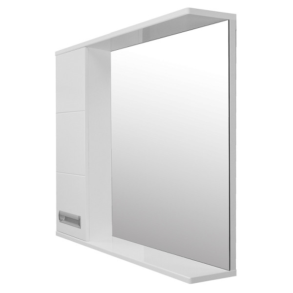 Шкаф зеркальный Loranto Дина 75 75х70х14 левосторонний белый (CS0049719)