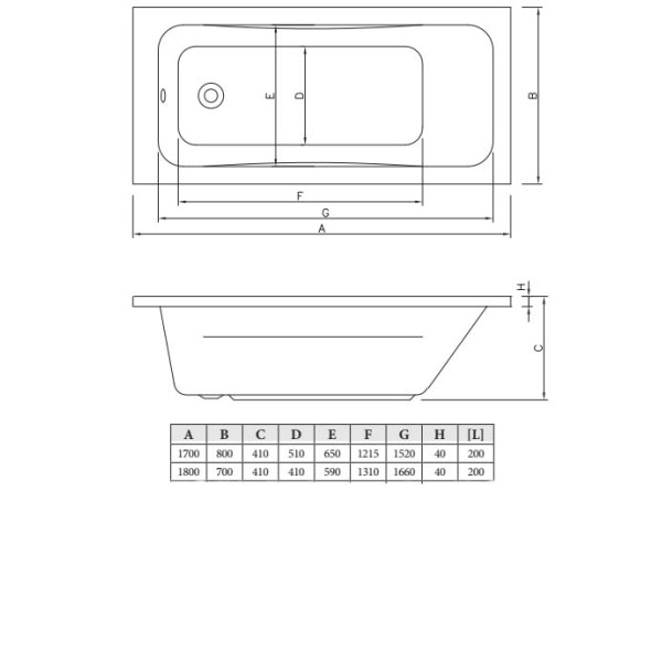 Ванна акриловая C-Bath Muse 170x80 белая (CBQ011001)