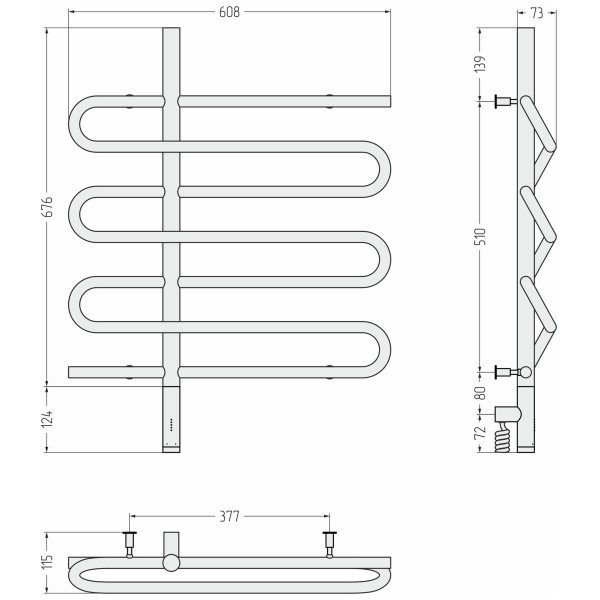 Полотенцесушитель электрический Сунержа Эпатаж 3.0 800x600 провод слева матовый белый (30-5850-8060) Полотенцесушитель электрический Сунержа Эпатаж 3.0 800x600 провод слева матовый белый (30-5850-8060)