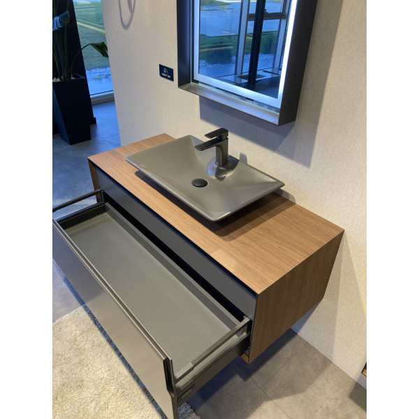 Тумба подвесная Orka Craft 1000x500x400 с раковиной орех/антрацит (5001125) Тумба подвесная Orka Craft 1000x500x400 с раковиной орех/антрацит (5001125)