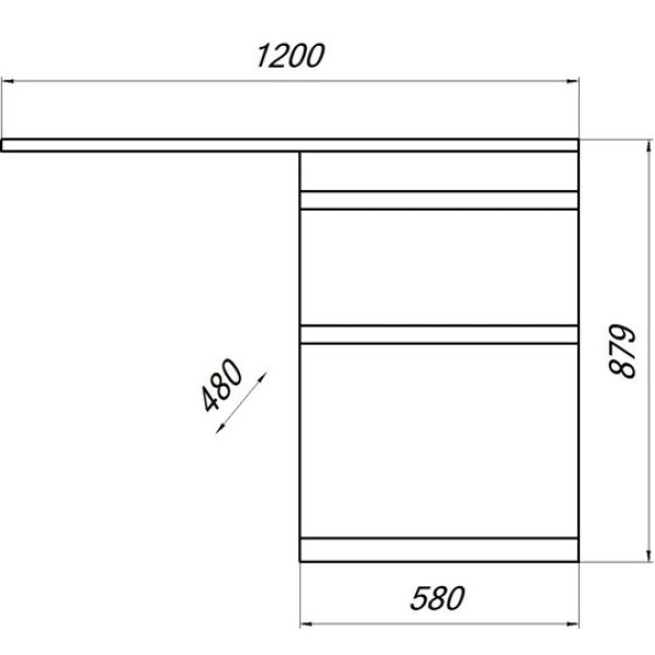 Тумба Melodia Модерн 580 (Даллас-1200) DВ2 58x80 белая (MFR79605WT)