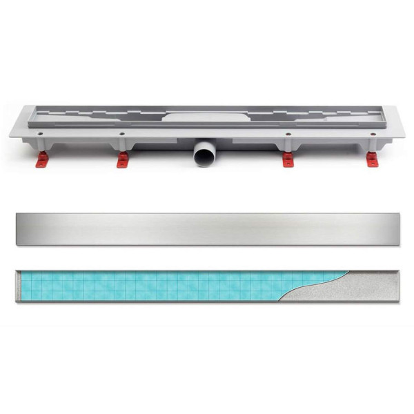 Лоток душевой 850 мм. MCH Chudej Klasik/Floor (решетка нерж. сталь глянцевая, боковой слив D 40) CH850K