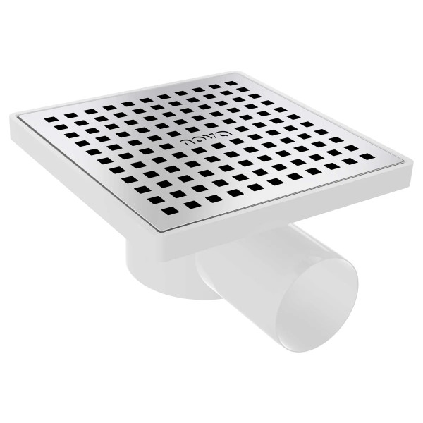 Трап горизонтальный 50 мм. (150х150) Nova с решеткой из нерж.стали (сухой затвор) (5026)