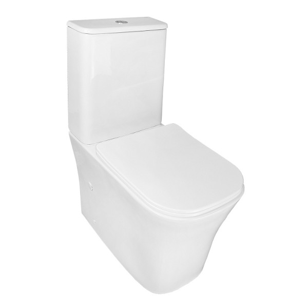 Унитаз напольный Anteo Square безободковый с бачком и сиденьем микролифт 630х385х820 (AZ-1218A)