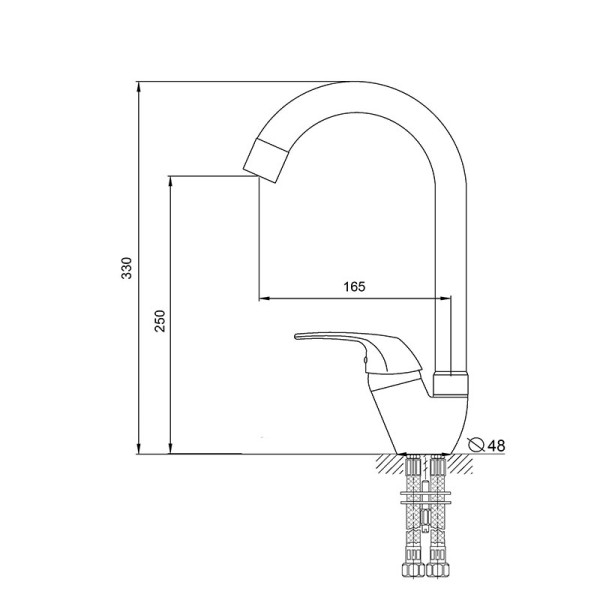 Смеситель для кухни Melodia Classica (MDV 40715) Смеситель для кухни Melodia Classica (MDV 40715)