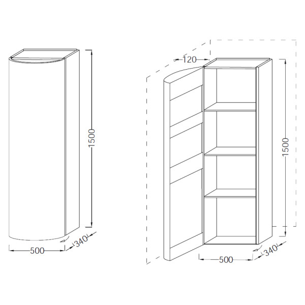Пенал подвесной Jacob Delafon Presquile 500x340x1500 палисандр шпон (EB1115D-V13)