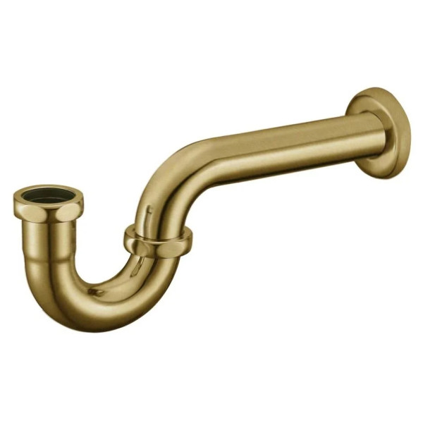 Сифон Boheme 32 мм. трубный Р-образный без выпуска Medici бронза (607)