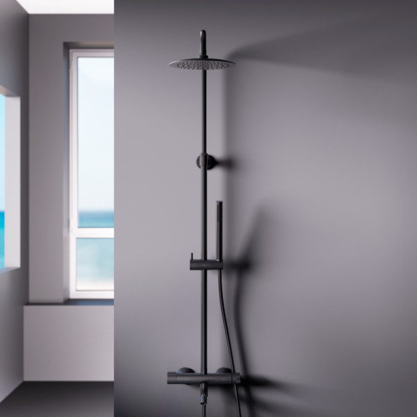 Душевая система Damixa Scandinavian Pure с ванно душевым смесителем, чёрный (936740300) Душевая система Damixa Scandinavian Pure с ванно душевым смесителем, чёрный (936740300)