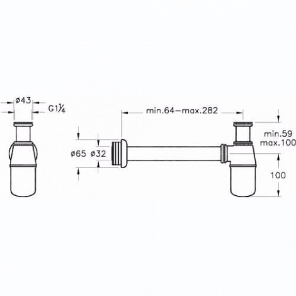 Сифон для раковины Vitra Sifon металлический (A45122)