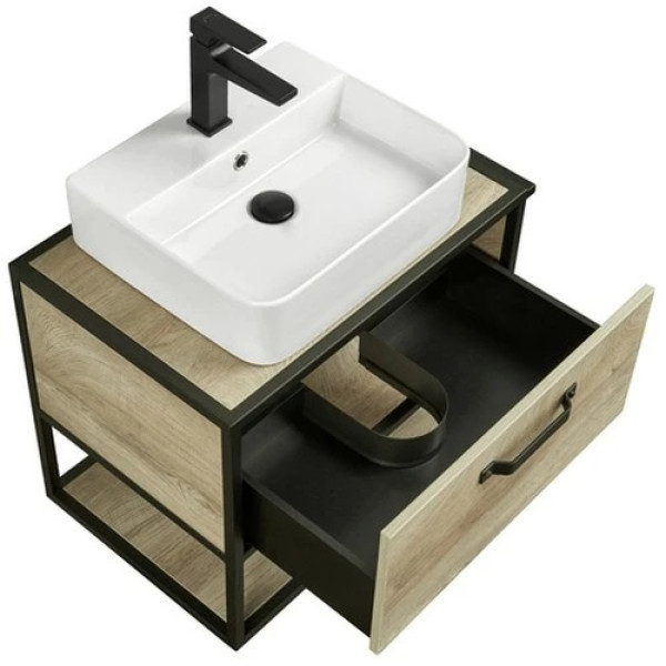 Тумба Aquaton Лофт Фабрик 65 Дуб Эндгрейн/1WH501709 Раковина Одри Soft (квадрат)/1A242903LTDU0 Столешница Дуб Эндгрейн (1A2423K2LTDU0)