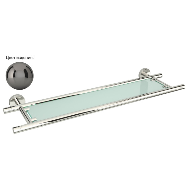 Полка Сунержа Каньон стеклянная L 600 черный хром (01-3003-0600) Полка Сунержа Каньон стеклянная L 600 черный хром (01-3003-0600)