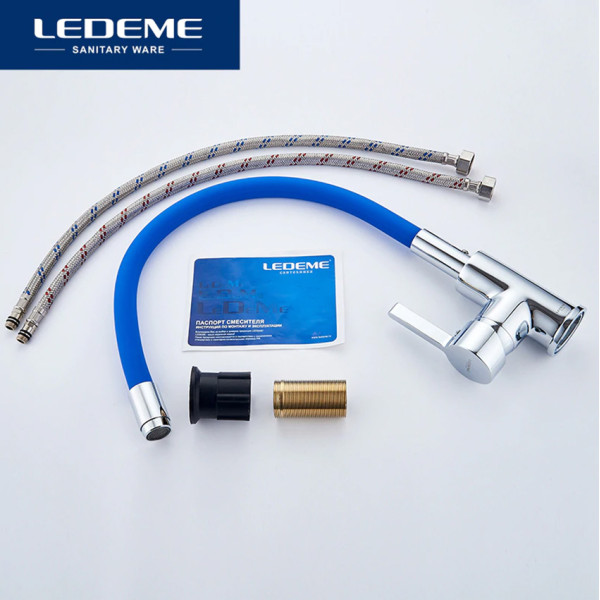 Смеситель для кухни Ledeme с гибким изливом (L4898-6) Смеситель для кухни Ledeme с гибким изливом (L4898-6)