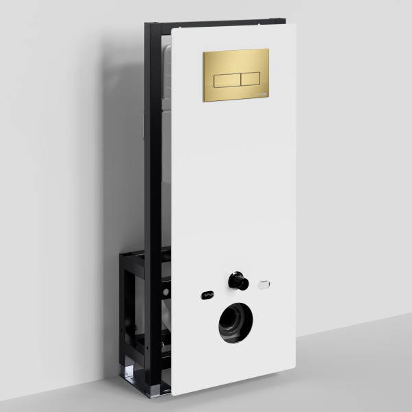 Инсталляция для унитаза WasserKRAFT Glan с клавишей смыва матовое золото (66TLT.010.ME.WH.MG03)