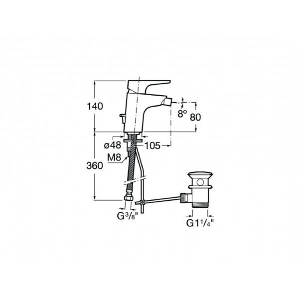 Смеситель для биде Roca Atlas хром (7.5A60.9.0C0.M) Смеситель для биде Roca Atlas хром (7.5A60.9.0C0.M)