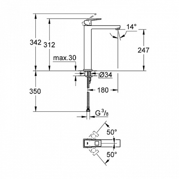 Смеситель для раковины Grohe Eurocube (23406000) Смеситель для раковины Grohe Eurocube (23406000)