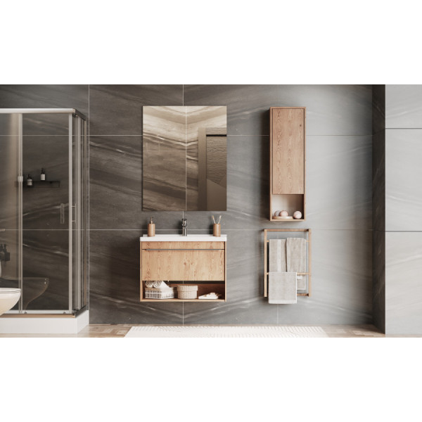 Шкаф подвесной Aquaton Хоуп 332x305x1060 орех (1.A287.5.03H.P6C.0)