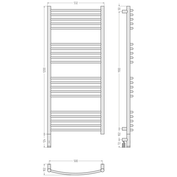 Полотенцесушитель электрический Сунержа Богема 3.1 выгнутая 1200x500 провод слева матовый чёрный (31-6002-1250) Полотенцесушитель электрический Сунержа Богема 3.1 выгнутая 1200x500 провод слева матовый чёрный (31-6002-1250)