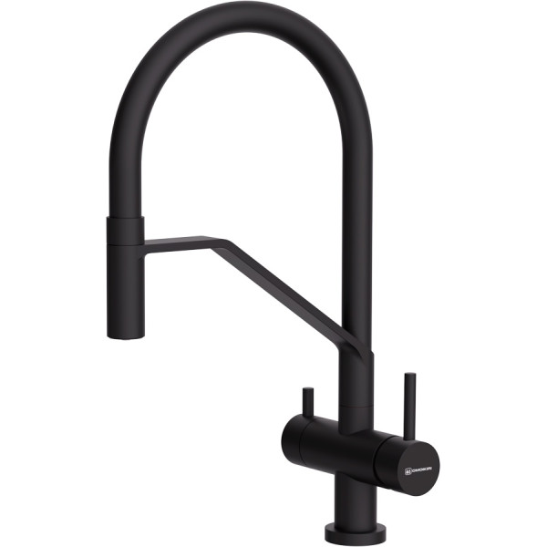 Смеситель для кухни Omoikiri Akeno-GB-BL с переключателем на фильтр графит/черный (4994547)