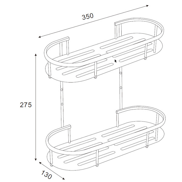 Полка двухэтажная хром Azario (AZ-837-2)
