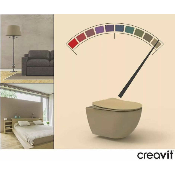 Унитаз подвесной с биде Creavit Free 35,5x51x35 капучино (FE322-00CM00E-0000)