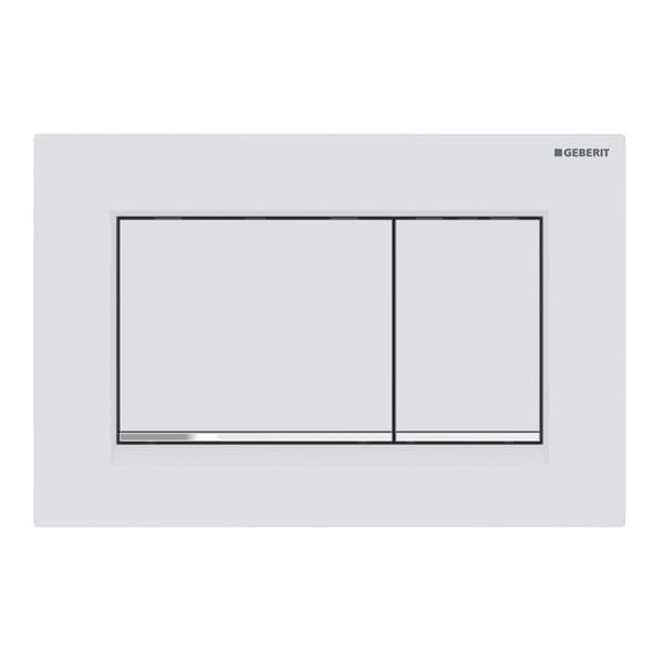 Клавиша смывная Geberit Sigma 30 белая матовый лак, глянцевый хром (115.883.JT.1)