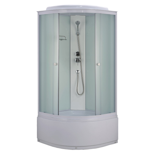 Душевая кабина Loranto 980x980x215 стекло матовое, профиль белый (CS-888EDTM/W-10)