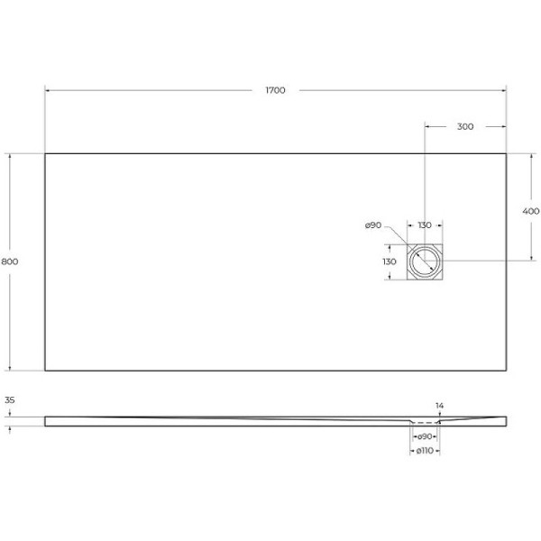 Душевой поддон BelBagno Uno 170x80x3,5 белый (TRAY-MR-UNO-AH-170/80-3,5-W-CR)