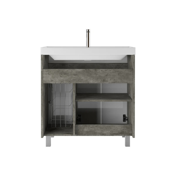 Тумба напольная Classica 80 Karlo без ящика и корзиной для белья Бетон Домино (DK5311T)