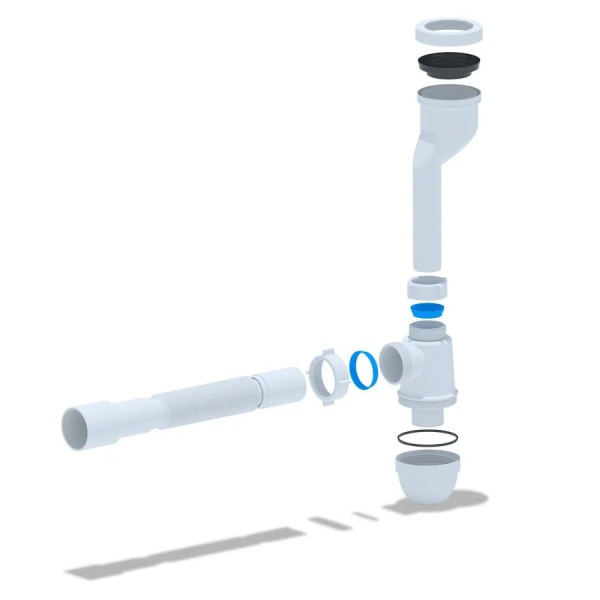 Сифон 40 мм. для писсуара АНИ с гибкой трубой 40*40/50 АНИ пласт (U0115)