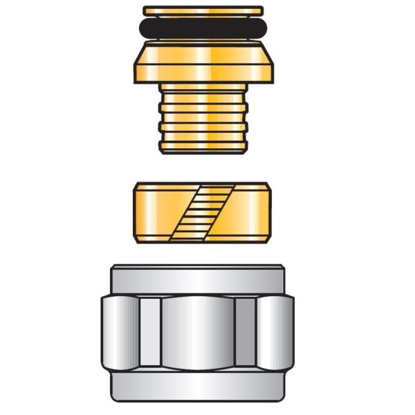 Переход коллекторный для PEX трубы Tiemme 16(2,0)*3/4"(18) евроконус (хром) (1440156 / 1436K)