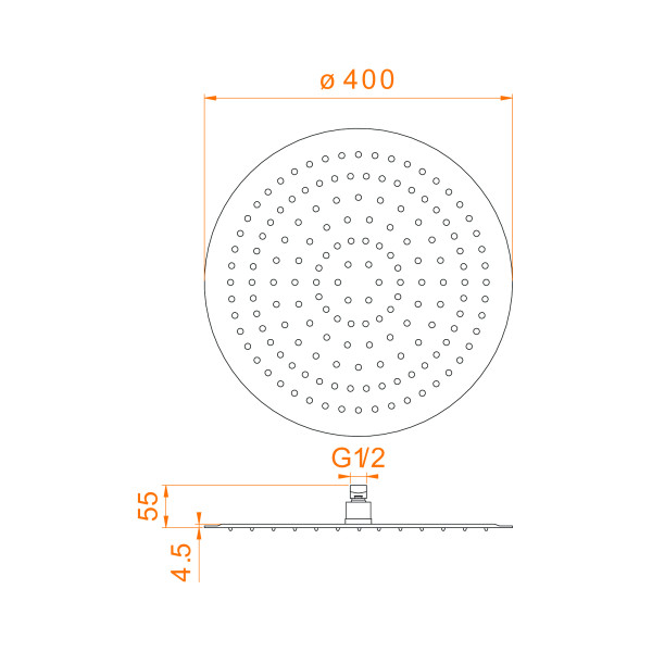 Верхний душ RGW Shower Panels 40 черный (21148140-04)