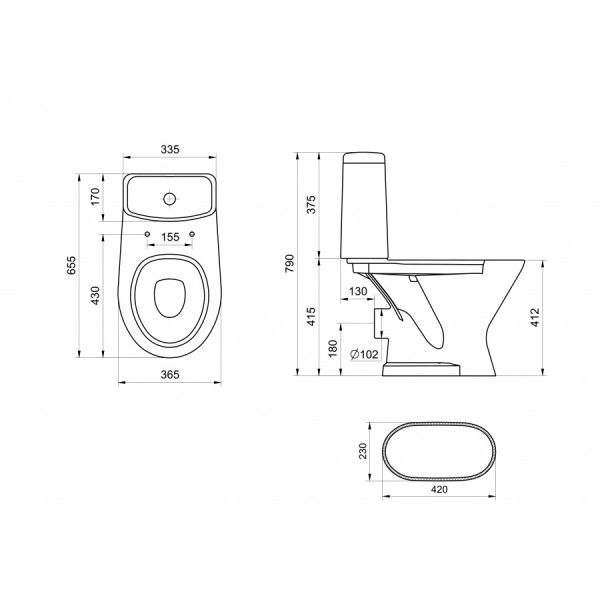 Унитаз-компакт Santeri Грация 358x63,8x775 с сиденьем полипропилен белый (1.P210.3.S00.00B.F) Унитаз-компакт Santeri Грация 358x63,8x775 с сиденьем полипропилен белый (1.P210.3.S00.00B.F)