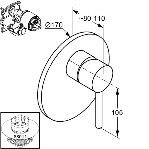 Смеситель для душа Kludi Bozz хром, внешняя часть (386550576) Смеситель для душа Kludi Bozz хром, внешняя часть (386550576)