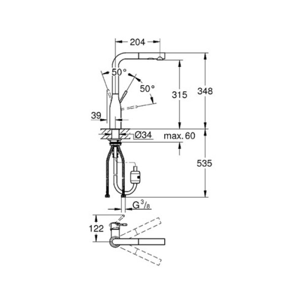 Смеситель для кухни Grohe Essence New с выдвижным изливом (30270DC0) Смеситель для кухни Grohe Essence New с выдвижным изливом (30270DC0)