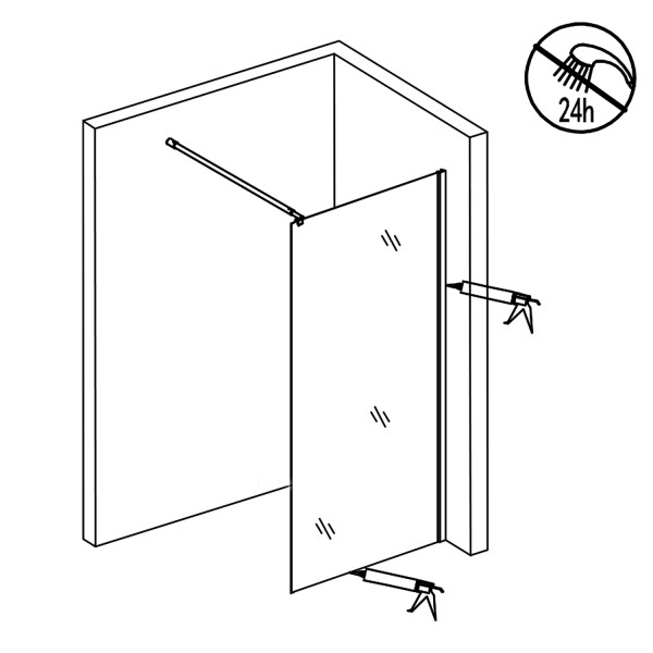 Душевое ограждение Loranto Walk-In 70x200 стекло прозрачное, профиль черный матовый ()