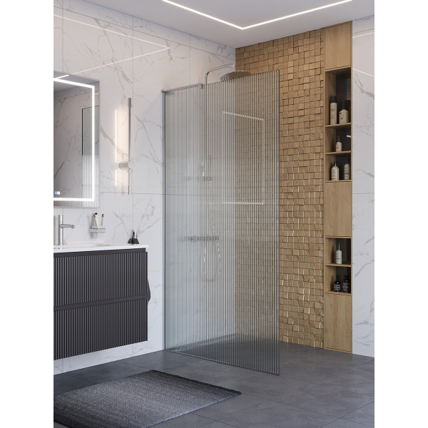Душевое ограждение BelBagno Uno 100x200 стекло рифленое, профиль хром глянцевый (UNO-L-1-TB-100-FL-Cr) Душевое ограждение BelBagno Uno 100x200 стекло рифленое, профиль хром глянцевый (UNO-L-1-TB-100-FL-Cr)